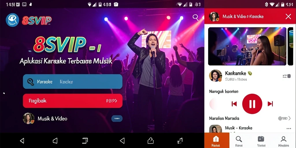 Tampilan antarmuka 8SVIP yang menarik untuk pengalaman Karaoke.