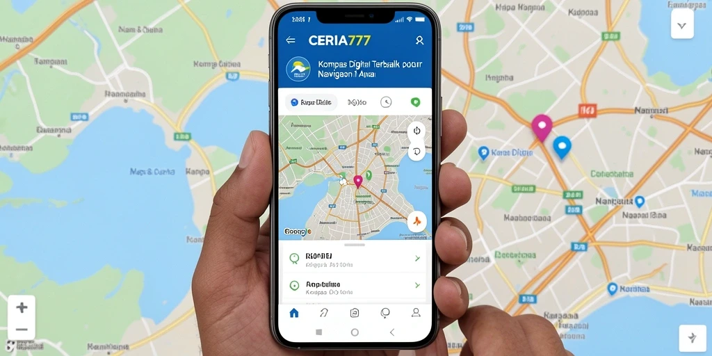 Tampilan antarmuka utama CERIA777 dengan kompas digital yang intuitif.