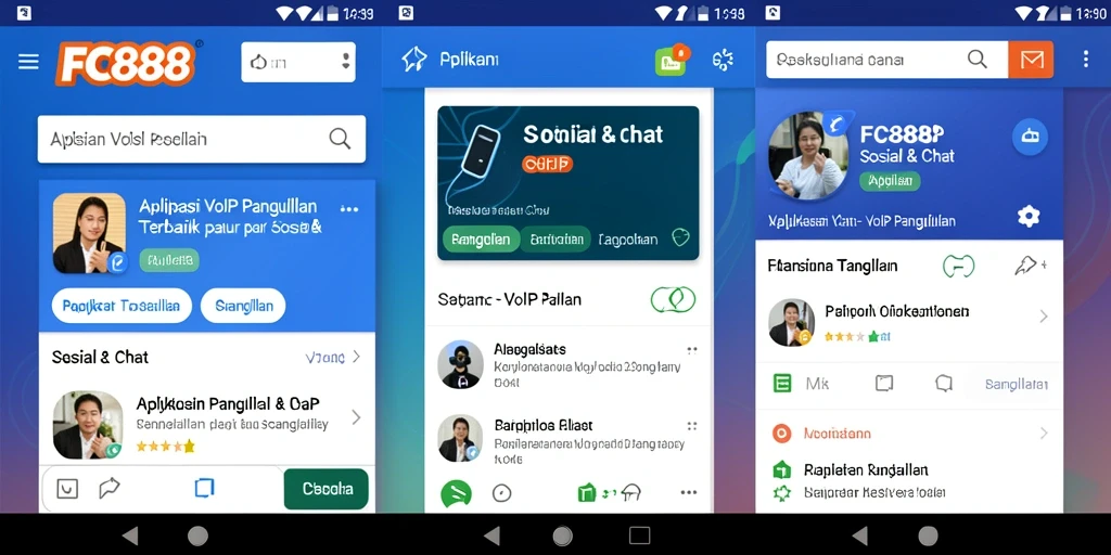 Tampilan antarmuka FC888 yang modern dan intuitif untuk panggilan VoIP.