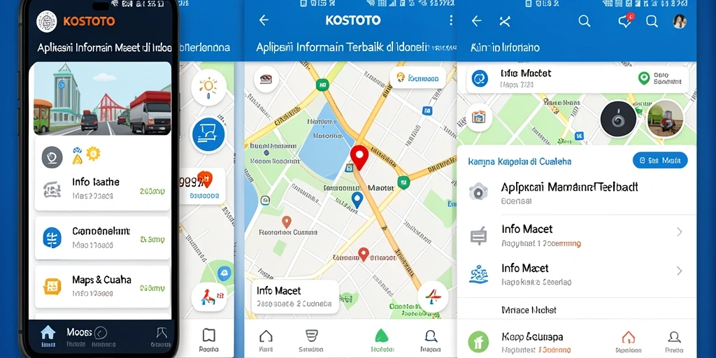 Antarmuka aplikasi KOSTOTO menampilkan peta informasi kemacetan yang jelas dan informatif.