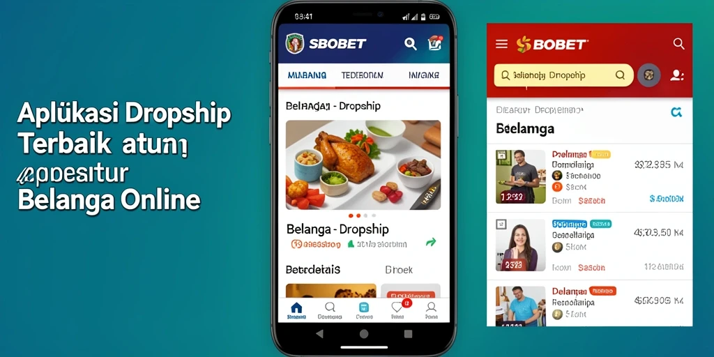 Tampilan antarmuka aplikasi dropship SBOBET yang modern dan user-friendly.