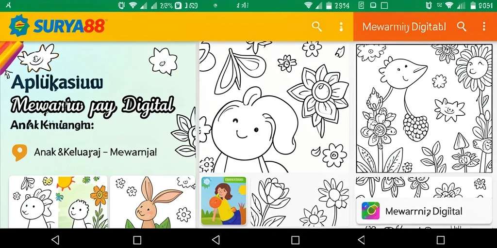 Antarmuka SURYA88 yang menarik untuk mewarnai gambar digital.