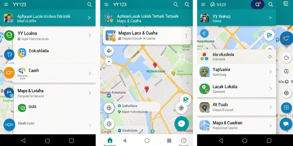 Antarmuka utama YY123 dengan fitur pelacakan lokasi yang akurat.